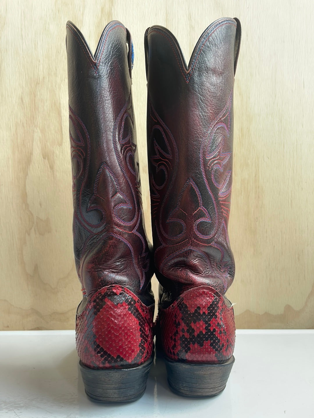 Men’s Olathe Boot Co. Red Snakeskin Leather Boots
