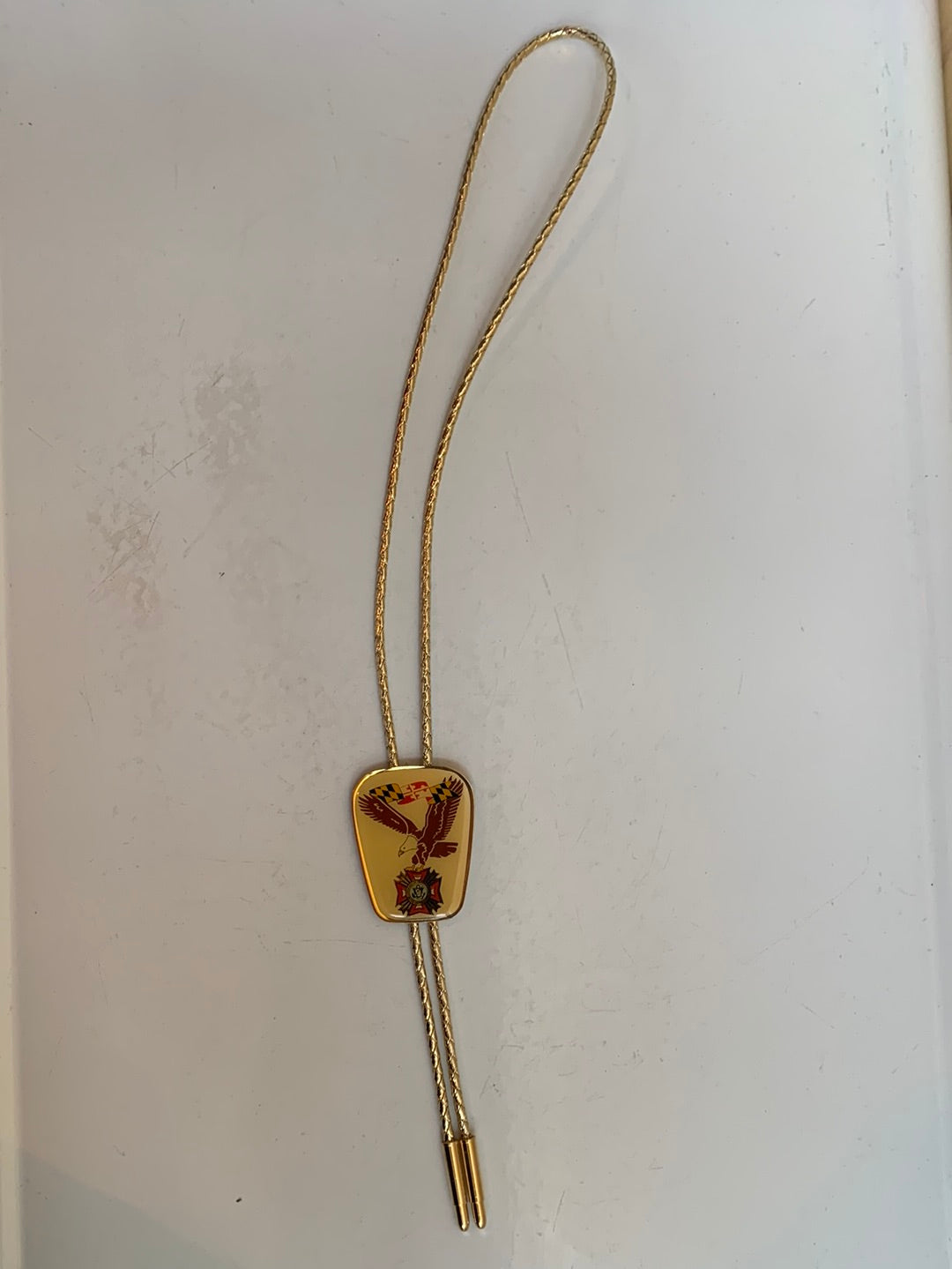 Gold Bald Eagle bolo tie