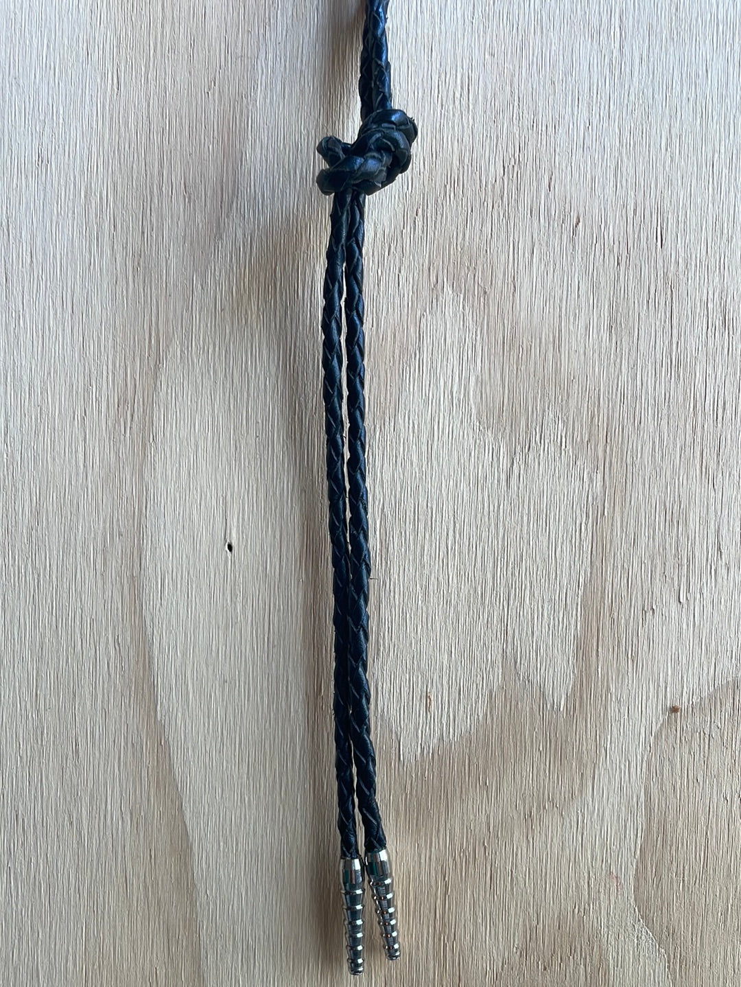 Black leather bolo cord
