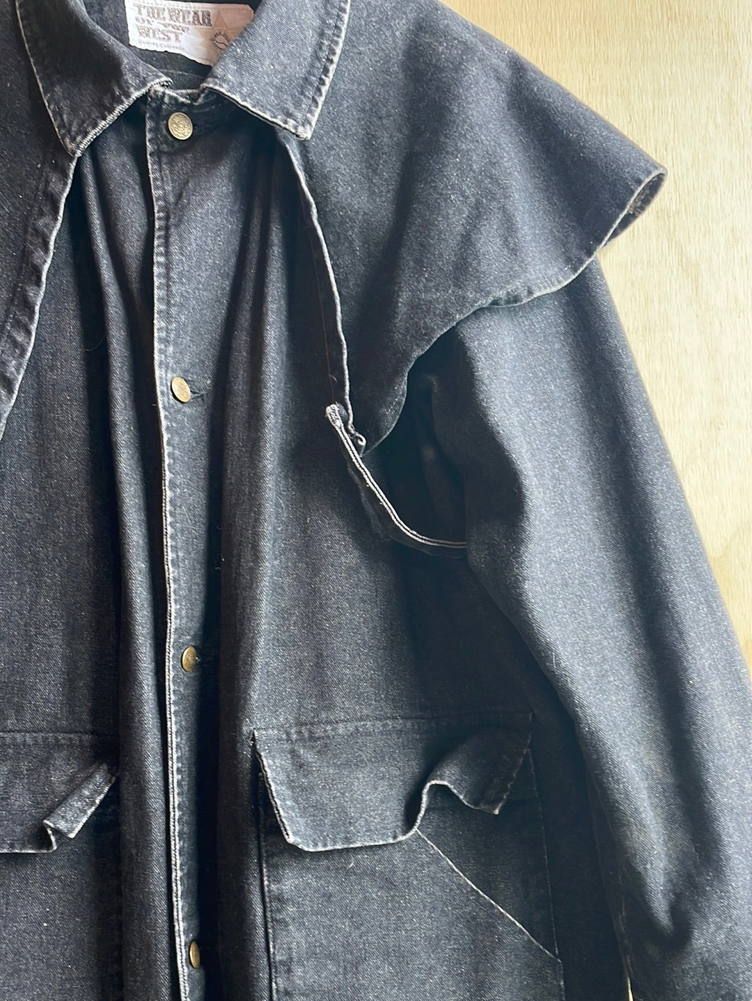 Vintage Black Denim Duster