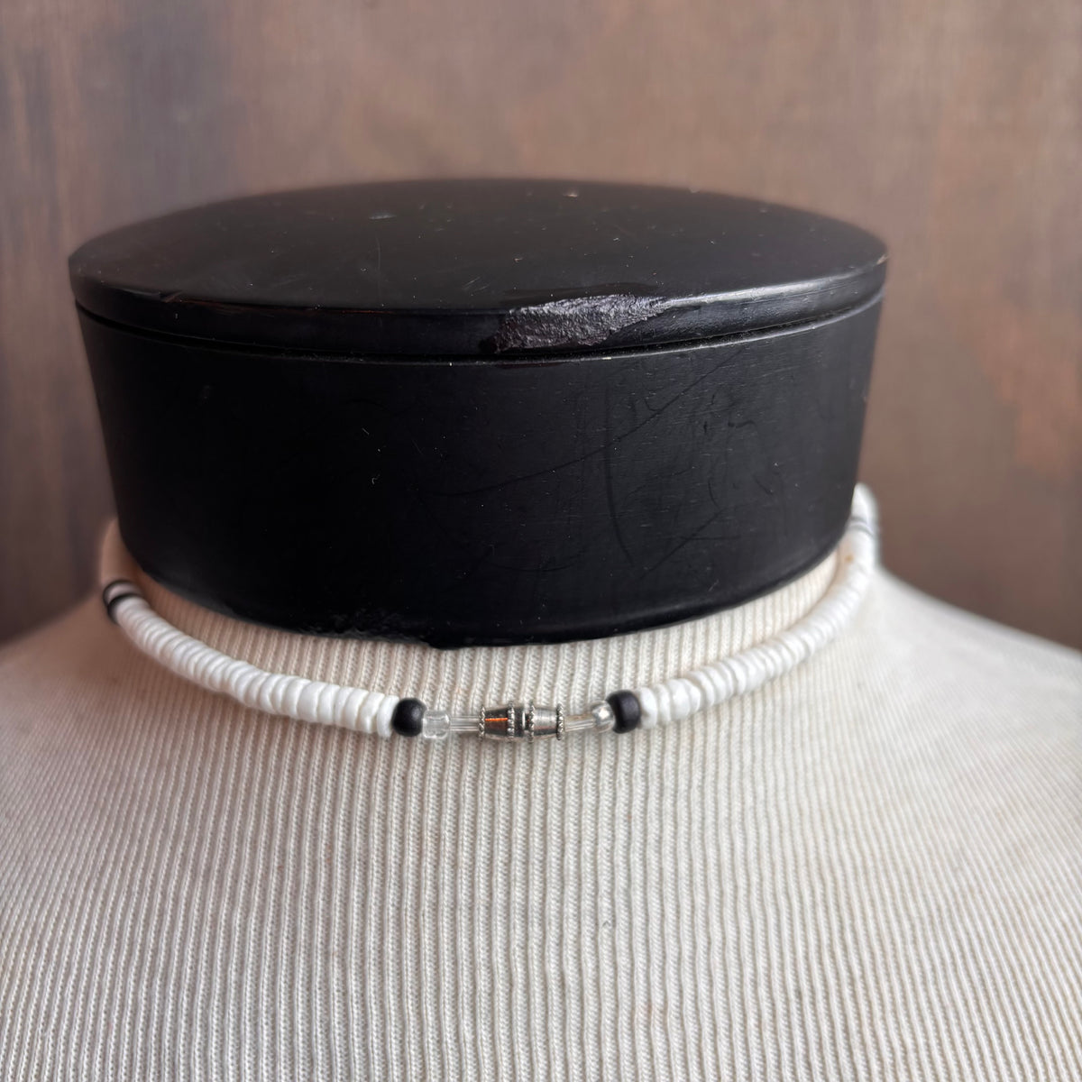 Seed and White Heishi Bead Necklace