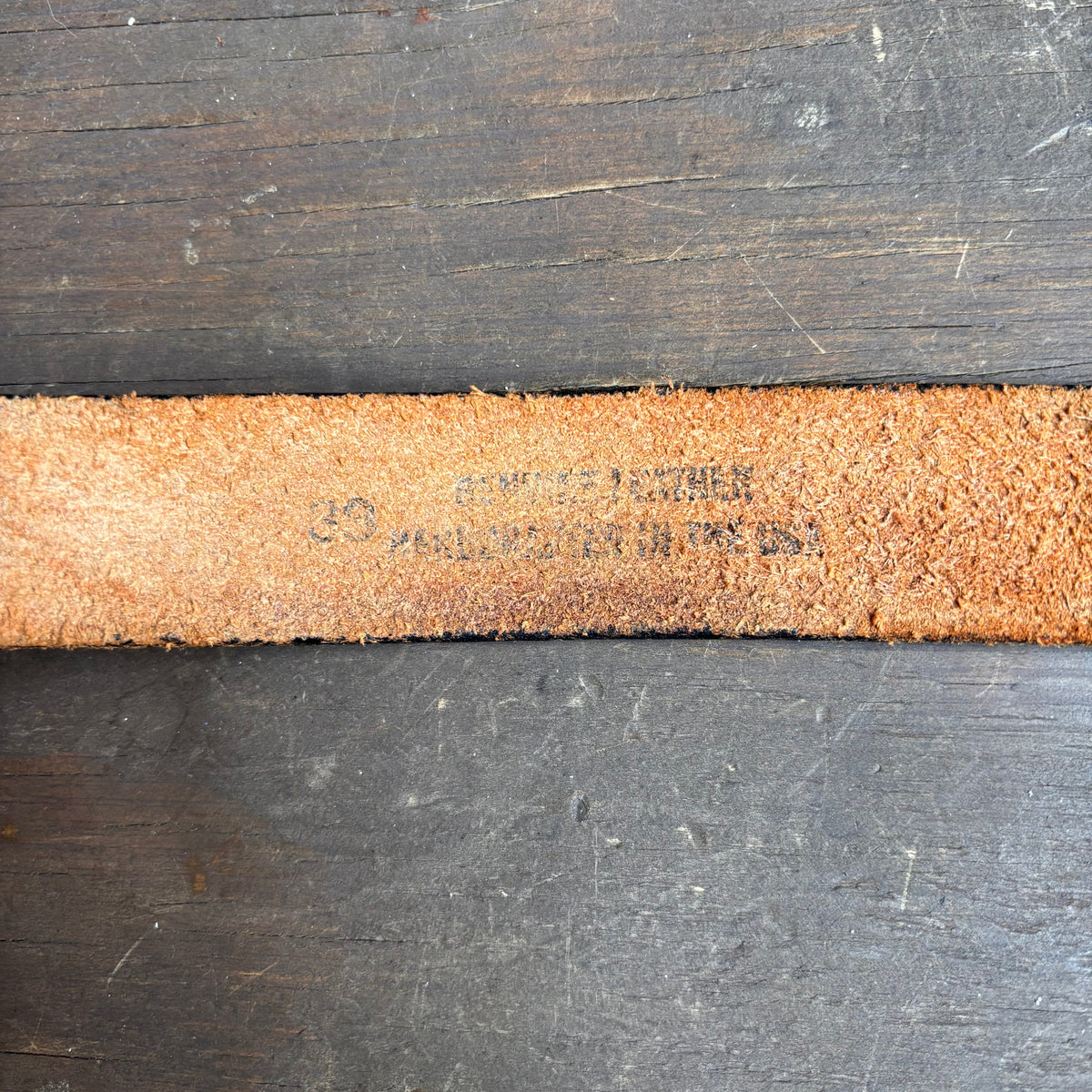 Vintage Black Stamped Leather Belt