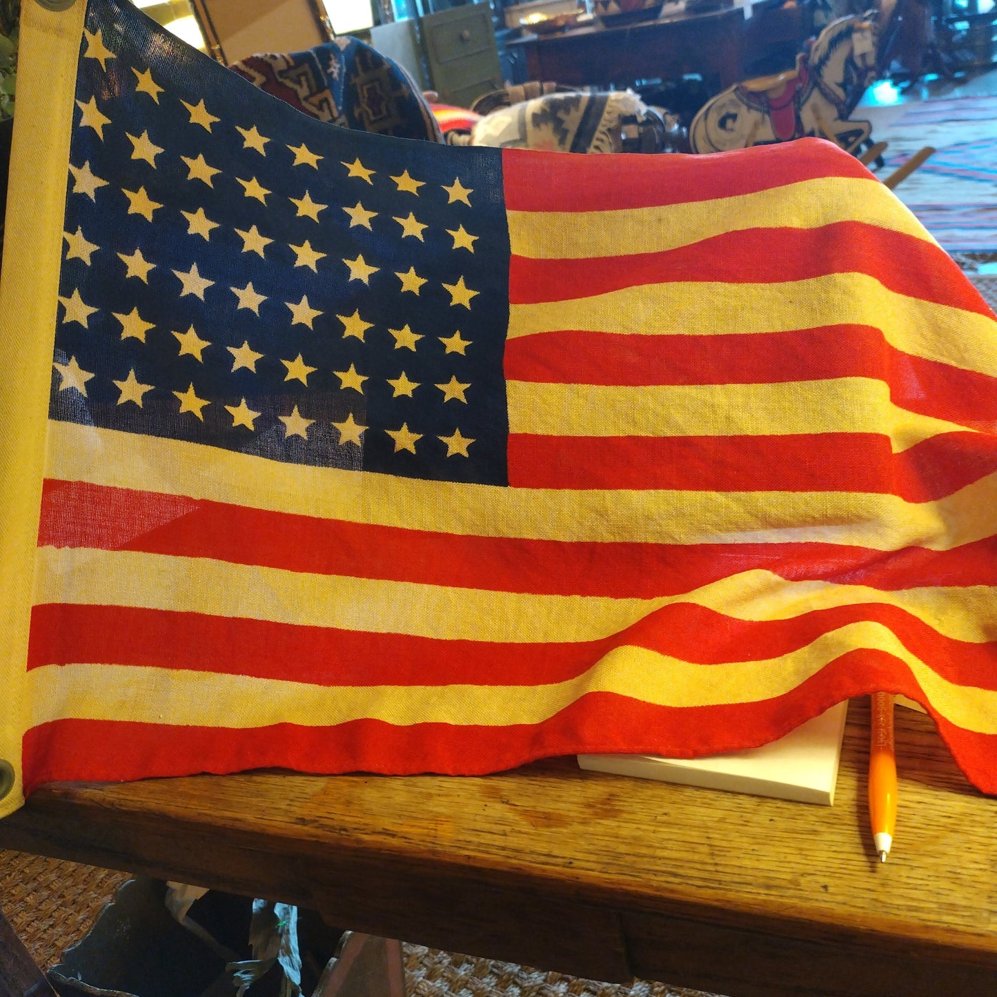 vintage USA flag w 48 states on pole