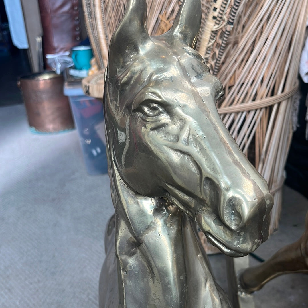 Large Brass Gold Horse Statue