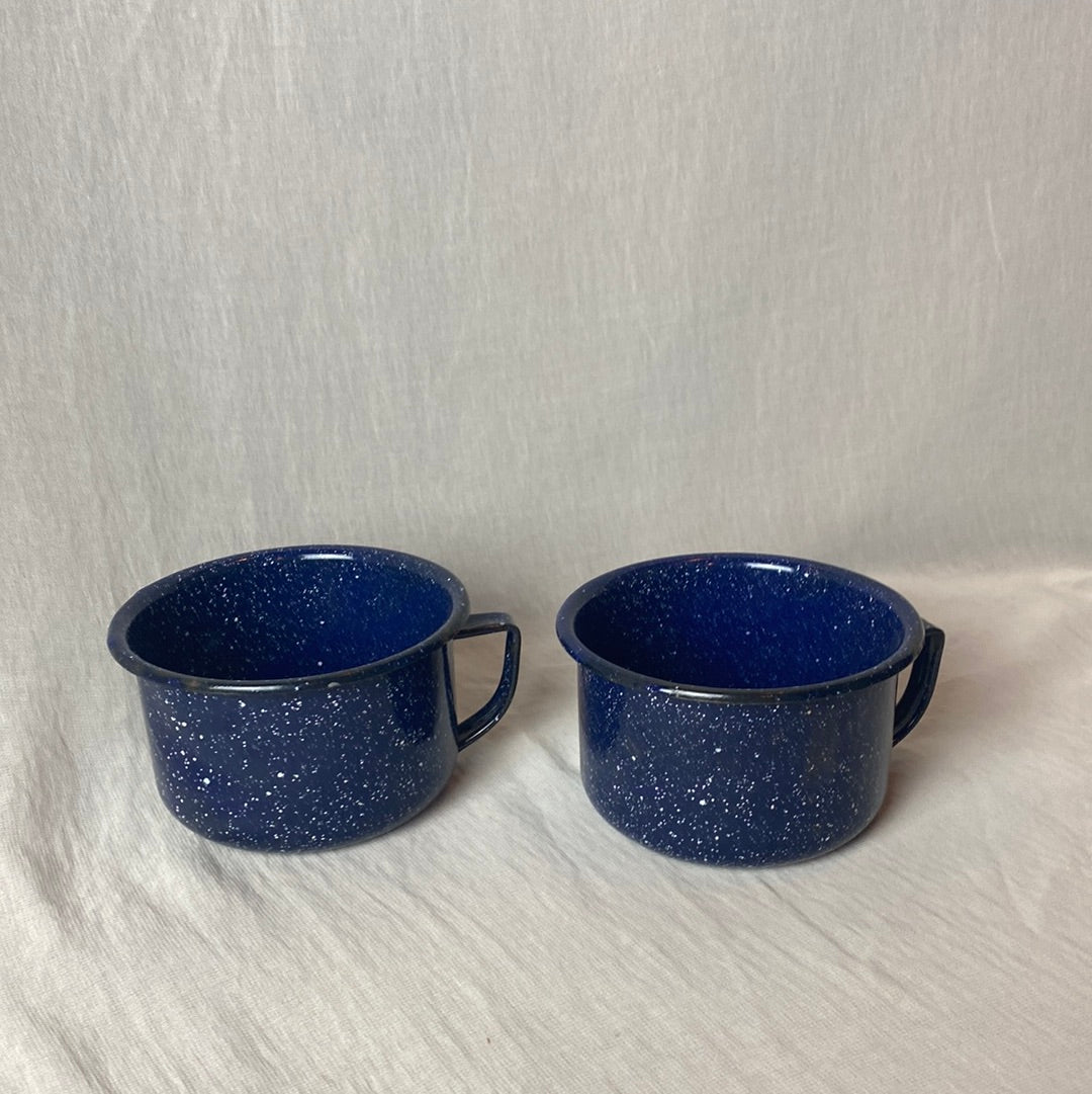 Shallow Navy Enamel Mug Set