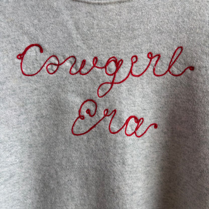 Custom Grey "Cowgirl Era" Sweatshirt