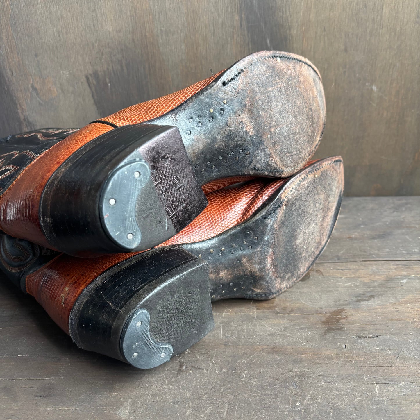 Justin Two-Tone Reptile Foot Boots