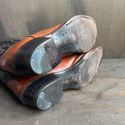 Justin Two-Tone Reptile Foot Boots