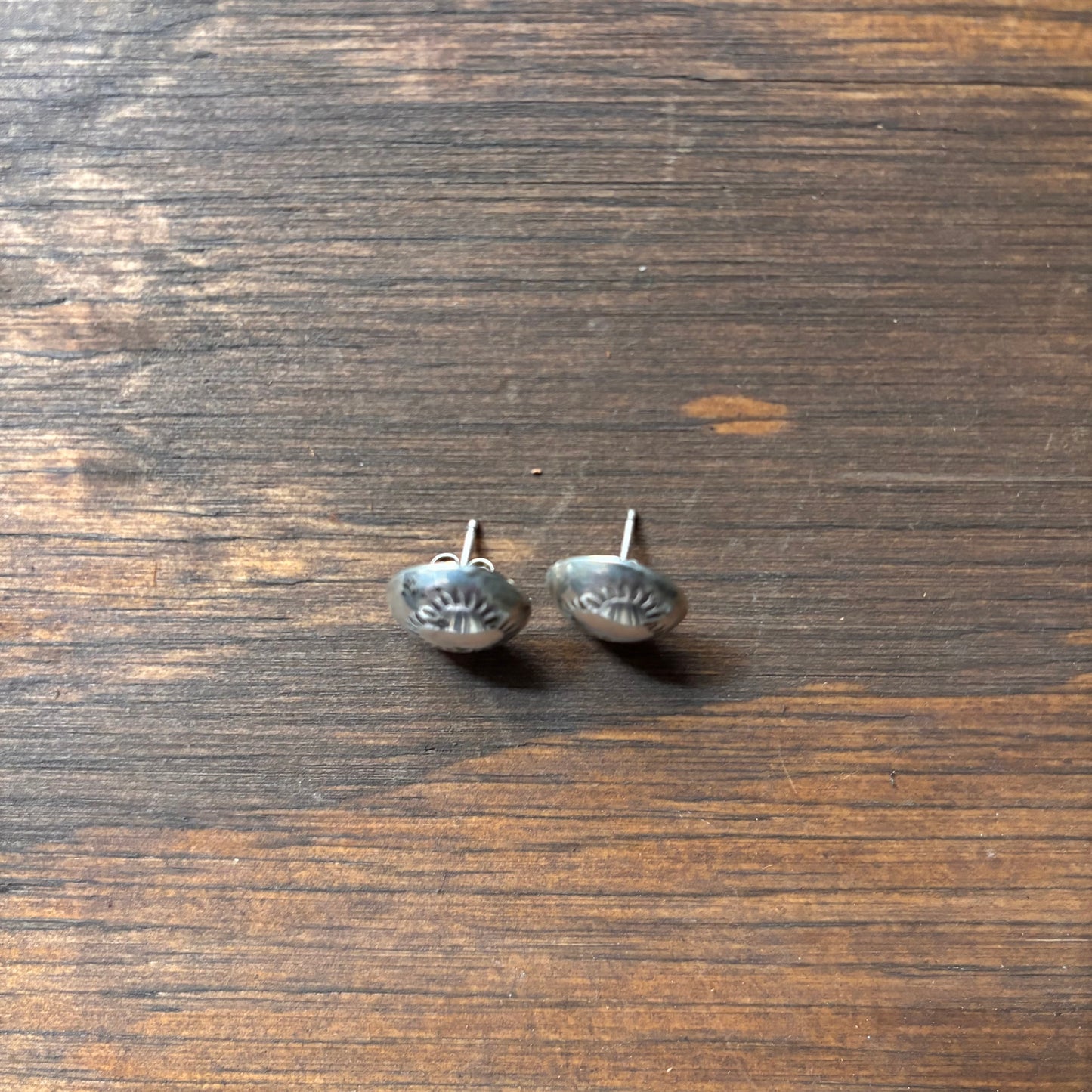 Etched Silver Circle Earrings
