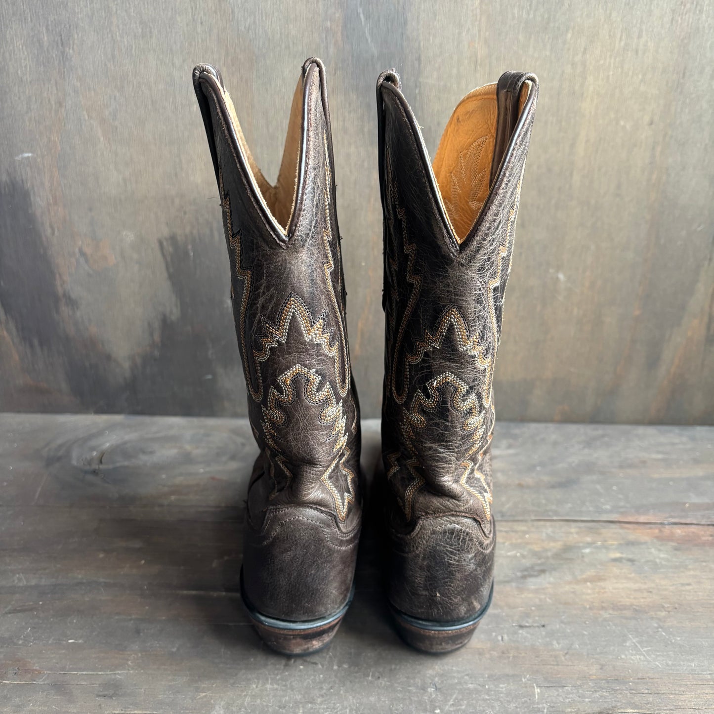 Old West Brown Leather Boots