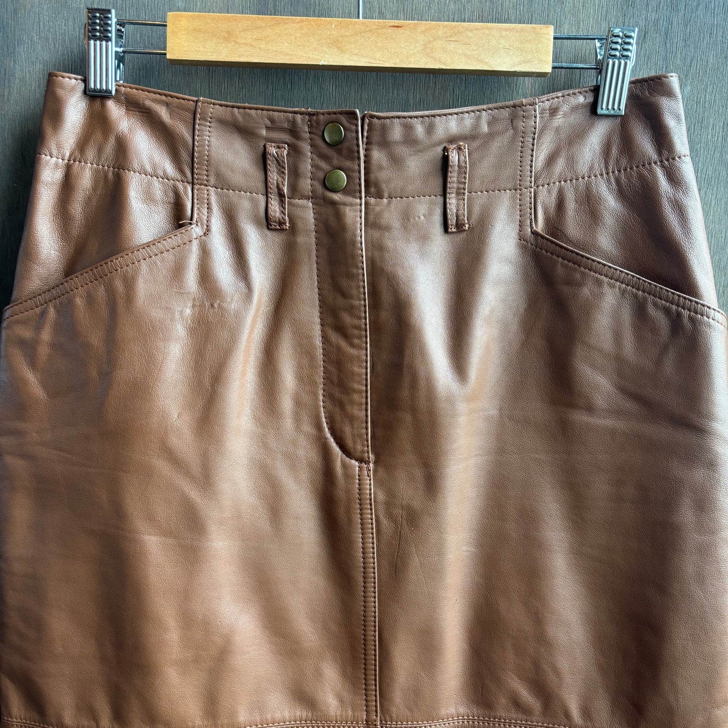 Vintage Tan Leather Skirt