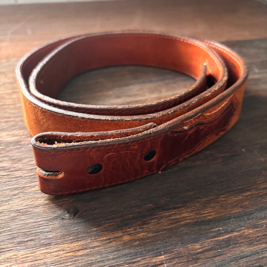 Vintage Nocona Brown Roughout Belt