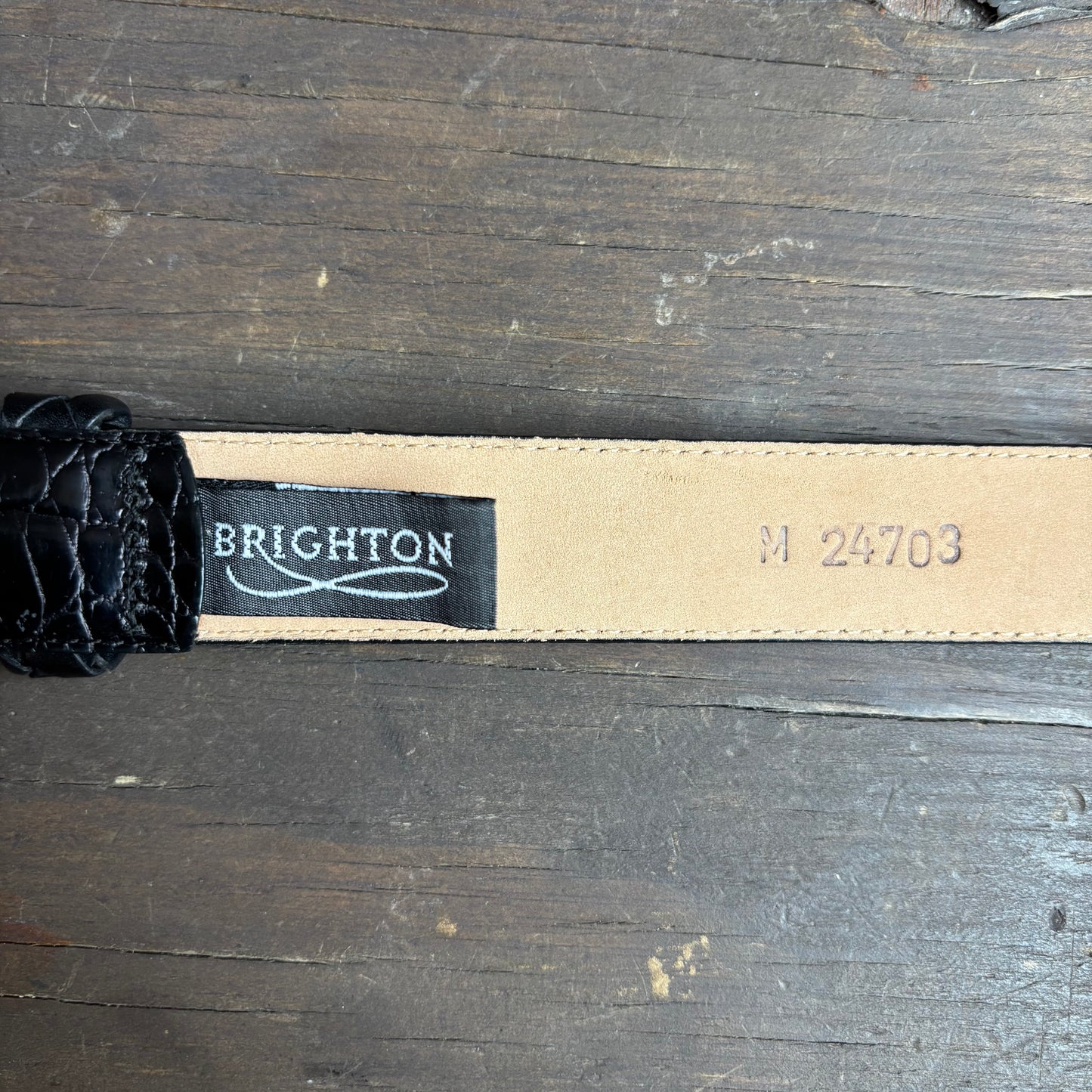 Brighton Black Faux Reptile Belt