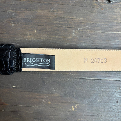 Brighton Black Faux Reptile Belt