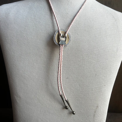 Pink Beaded Bolo Tie