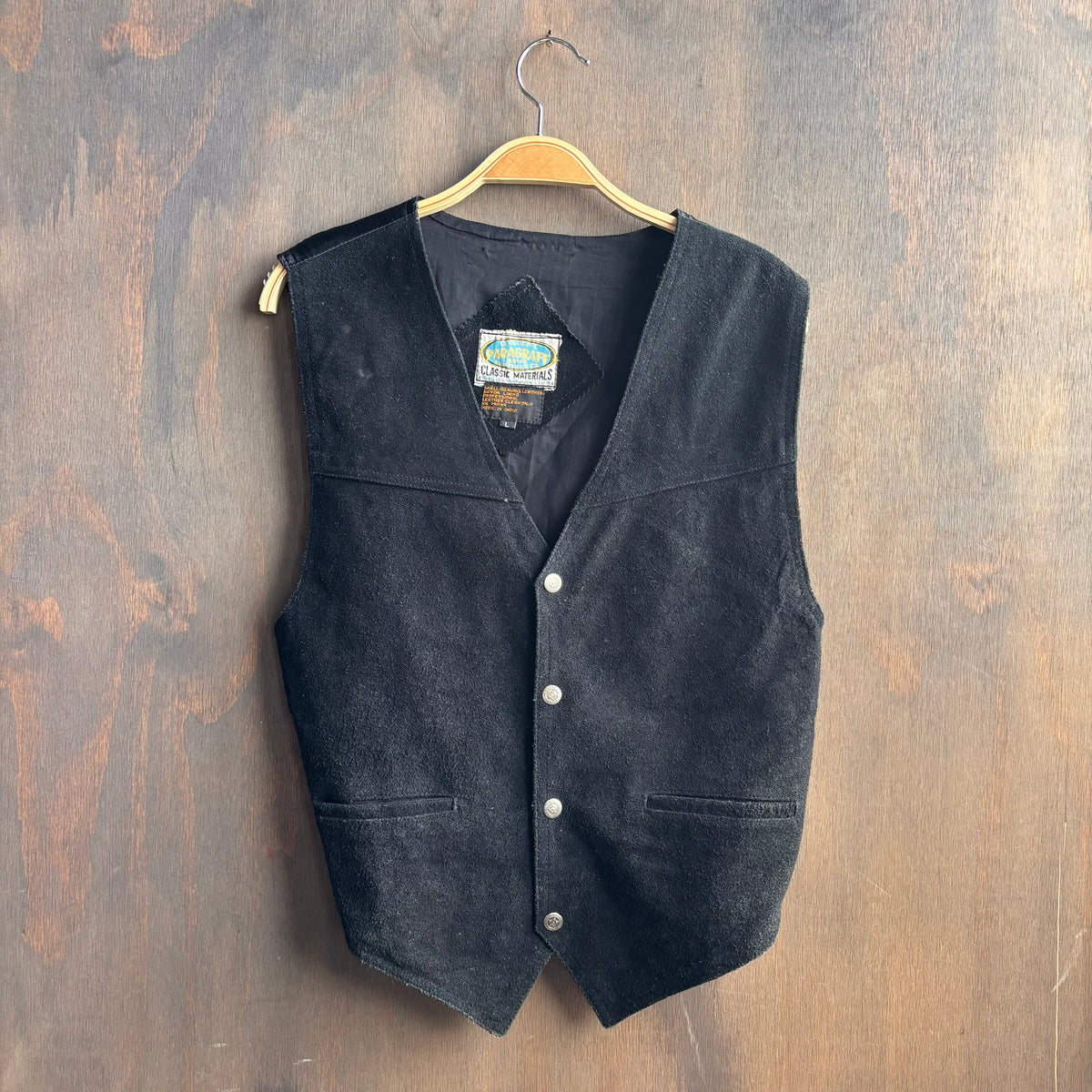 Vintage Black Leather Vest