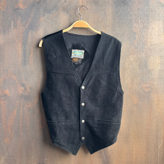 Vintage Black Leather Vest