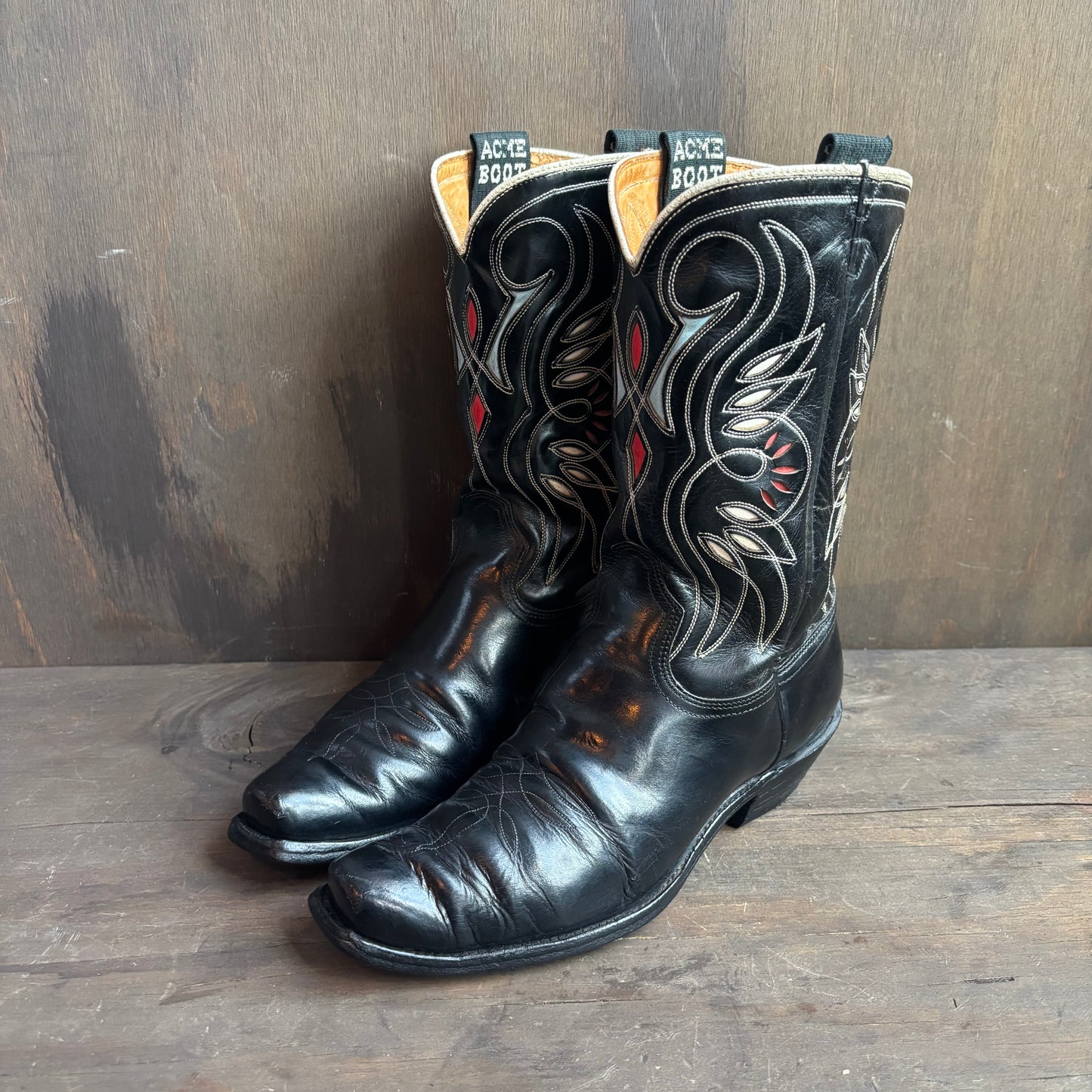 Vintage Acme Black Leather Boots