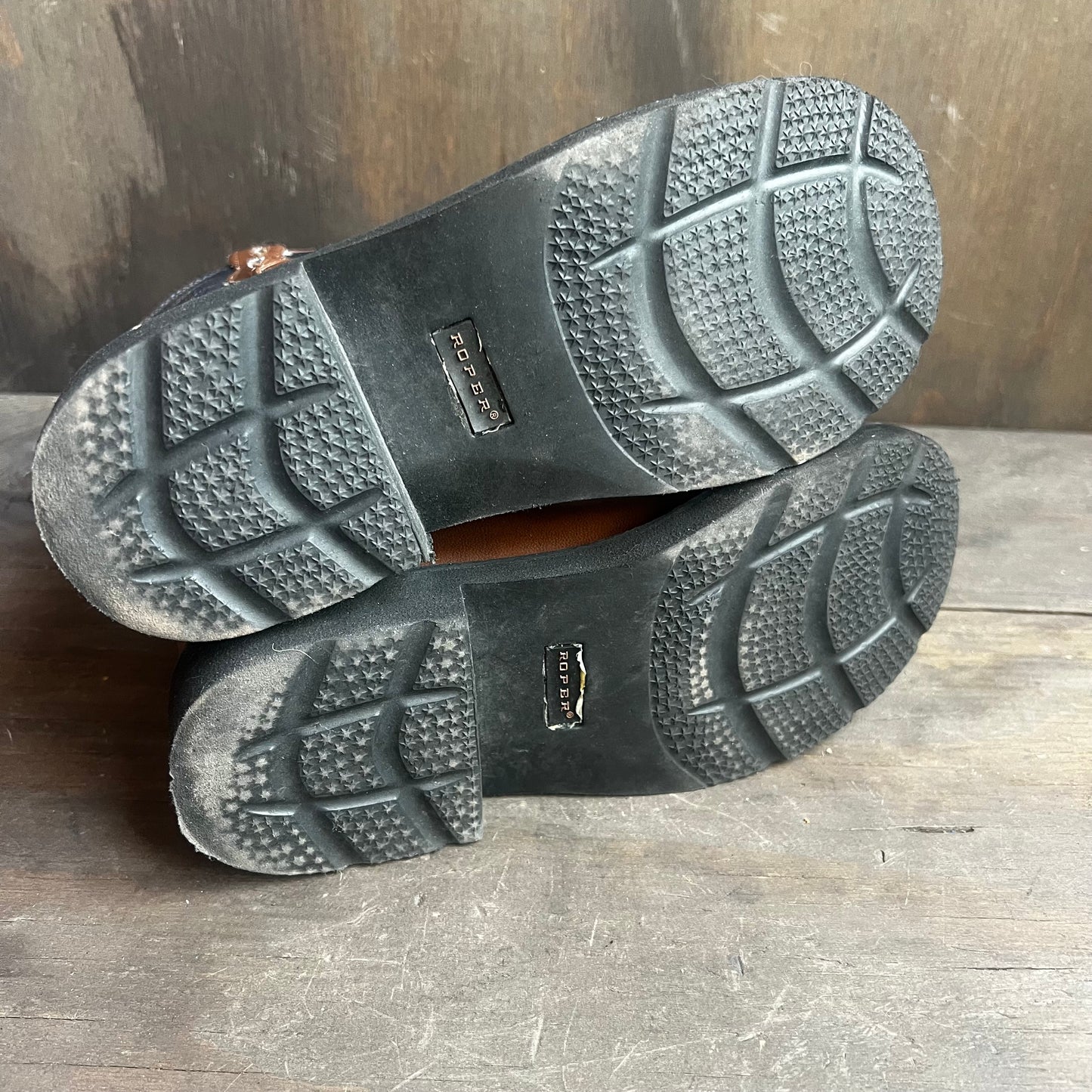 Roper Navy Blue and Brown Two-Tone Kids Boots