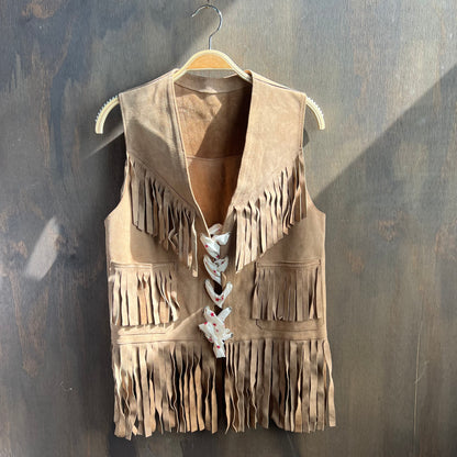 Vintage Leather Fringe Vest