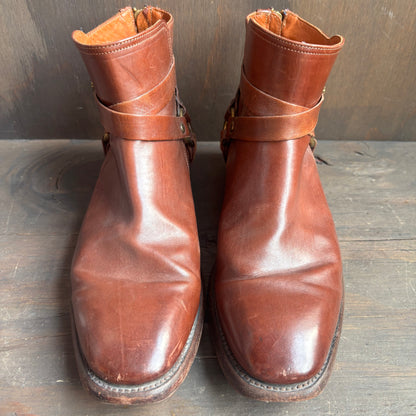 Frye Tan Leather Harness Ankle Boot