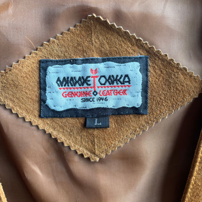 Minnetonka Tan Leather Fringed Vest