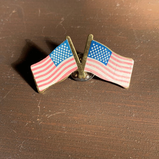 Double USA Flag Pin
