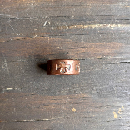 Stamped Copper Thunderbird Ring