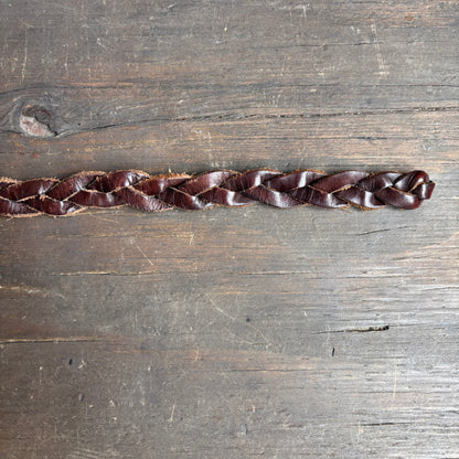 Brown Braided Leather Belt