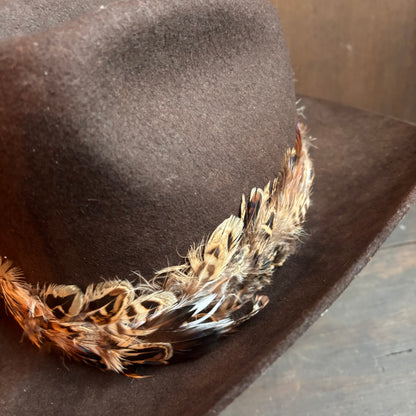 Vintage Bronco Hat with Feather Band