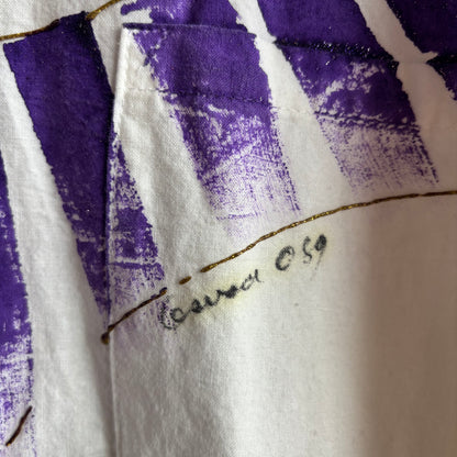 Purple Puffy Paint Button Up