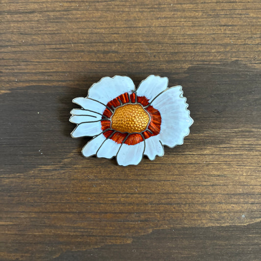 Enamel Daisy Brooch