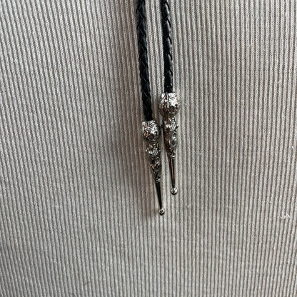 Stone and roadrunner bolo tie