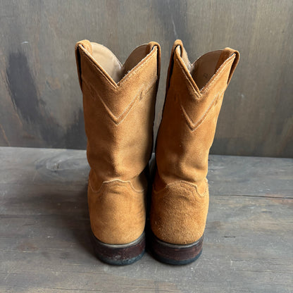Cuero Tan Roughout Roper Boot