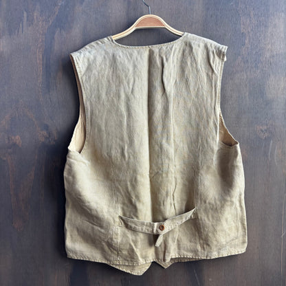 Tan Linen Vest