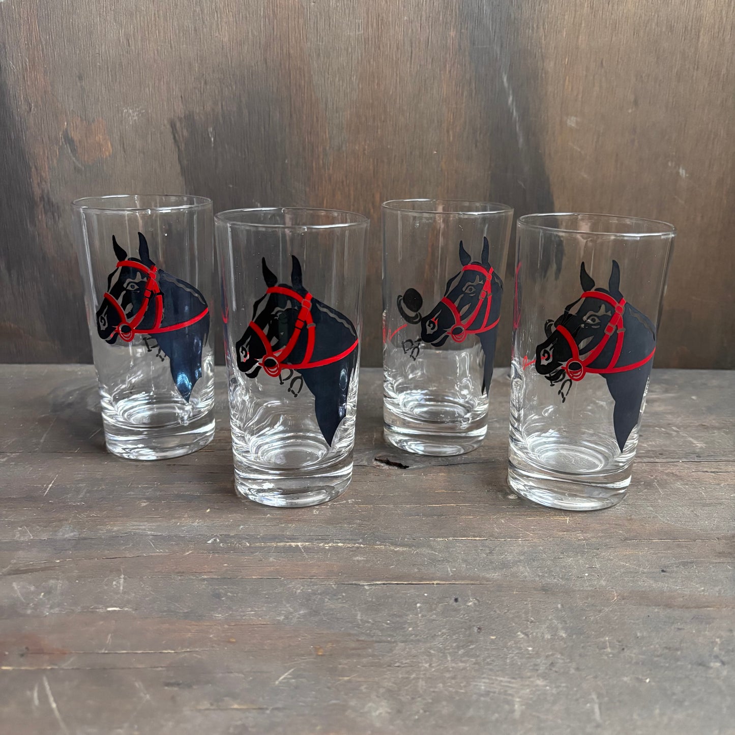 Vintage Kentucky Derby Collins Glasses (set of 4)