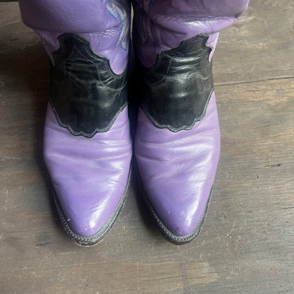 Olathe Purple and Black Leather Boots