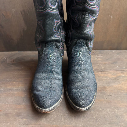 Vintage Olathe Tall Blue Stingray Boots