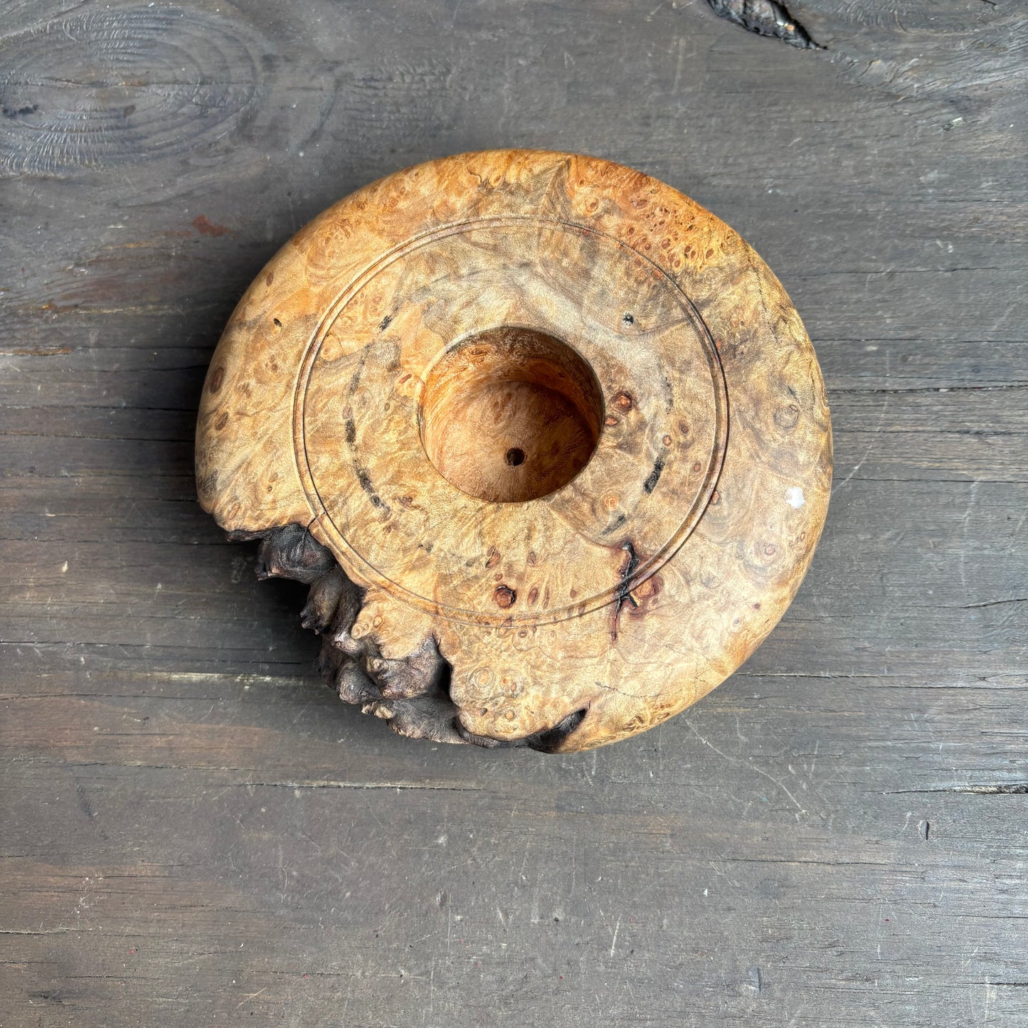 Burl Wood Votive Holder