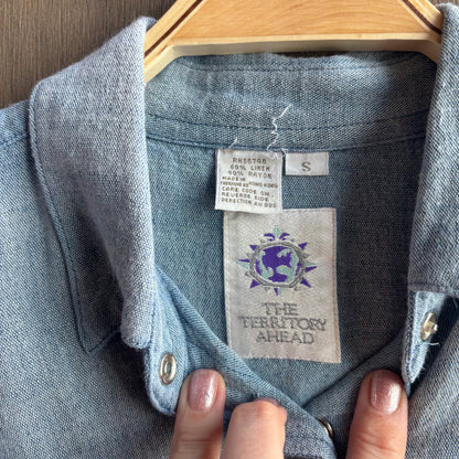 The Territory Ahead Chambray Pearl Snap