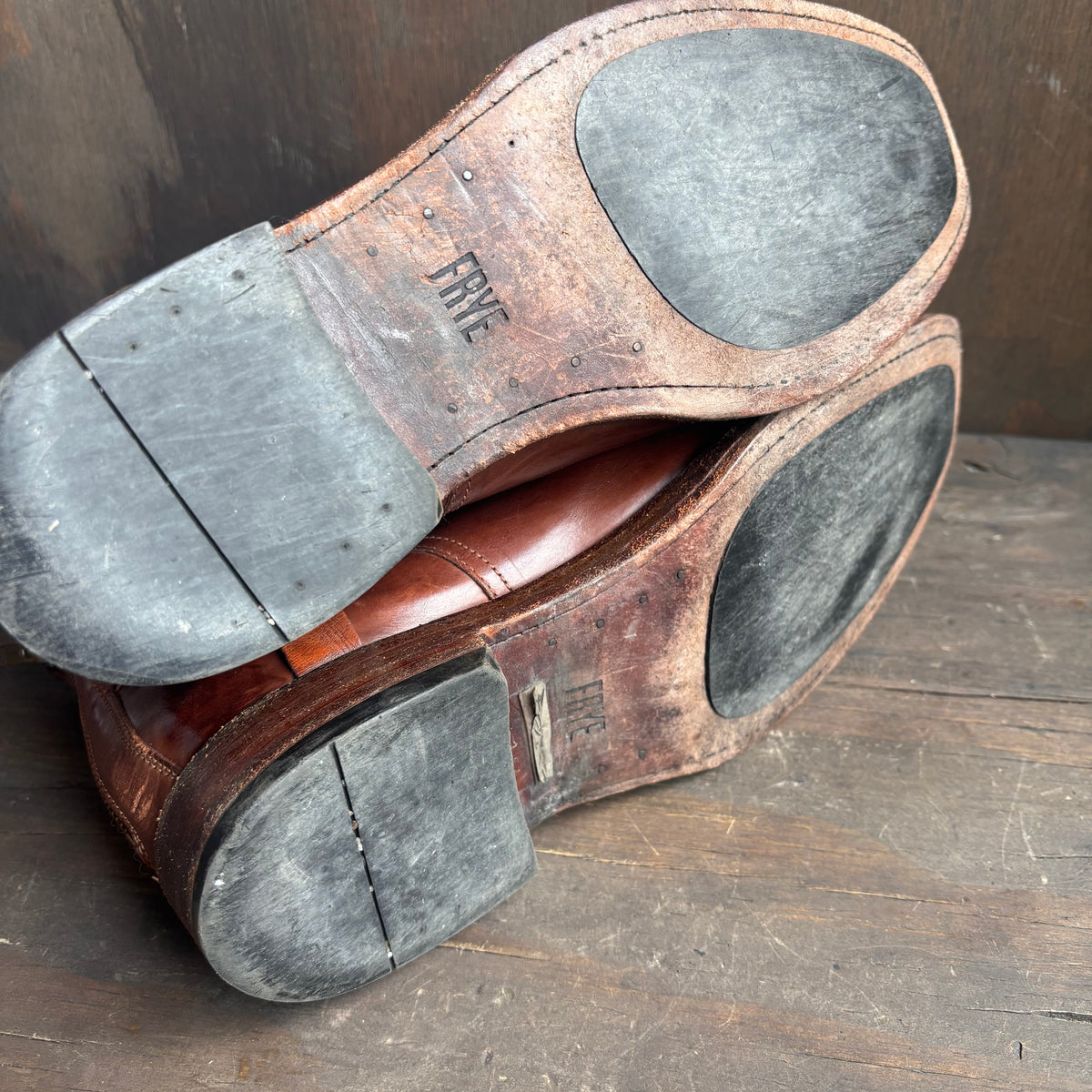 Frye Tan Leather Harness Ankle Boot