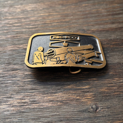 Vintage PSCIPCO Brass Belt Buckle