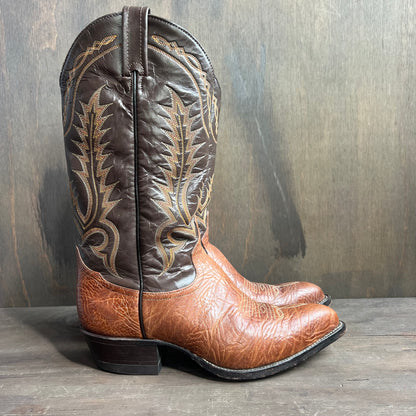 Tony Lama Two Tone Leather Cowboy Boots