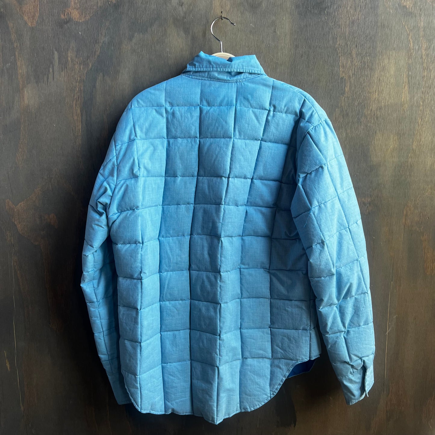 Blue Puffer Quilt-Style Coat