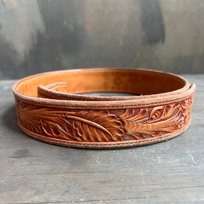 Western Tooled Leather Belt