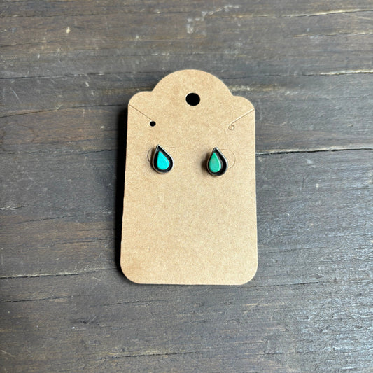 Turquoise Teardrop Stud Earrings