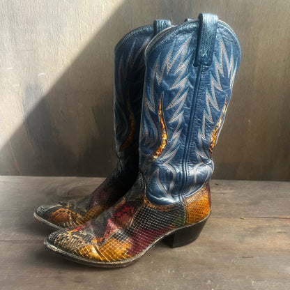 Dan Post Colorful Leather and Reptile Boots
