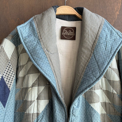 Vintage Blue Starburst Quilt Coat