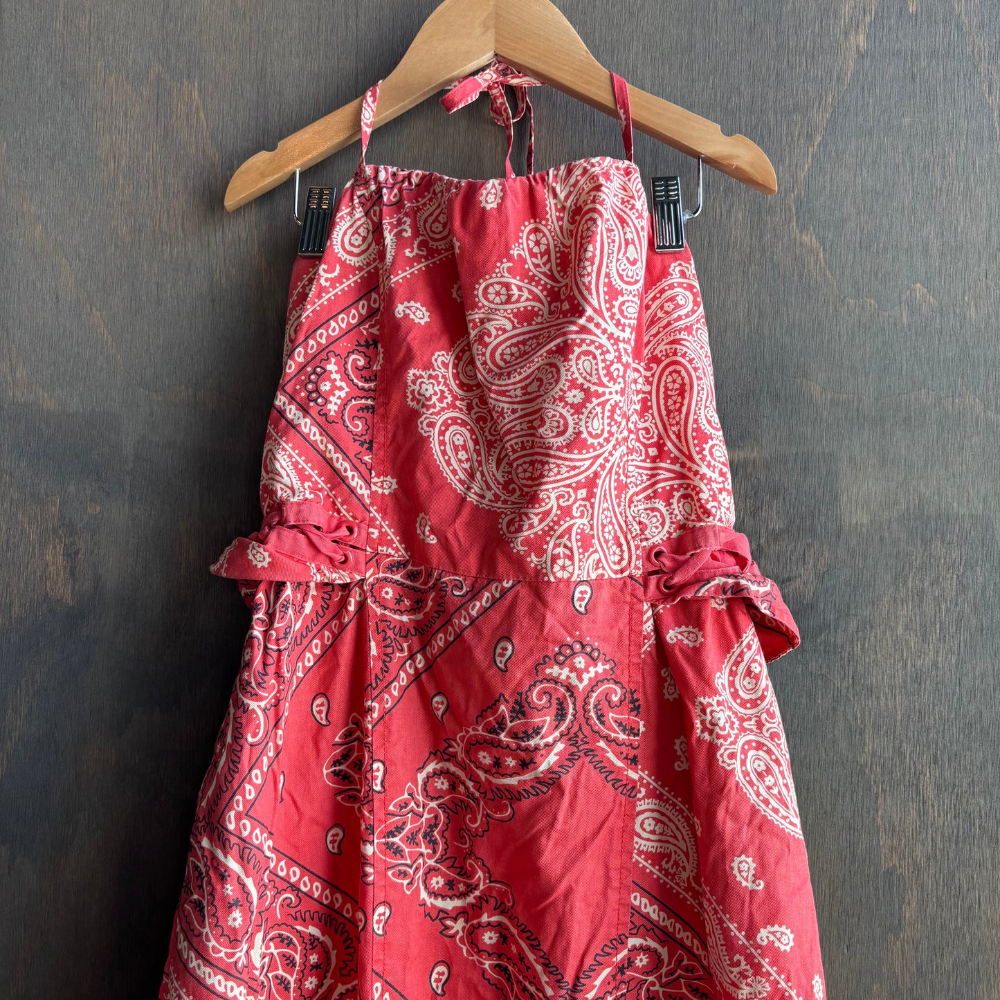 Vintage Red Paisley Halter Dress