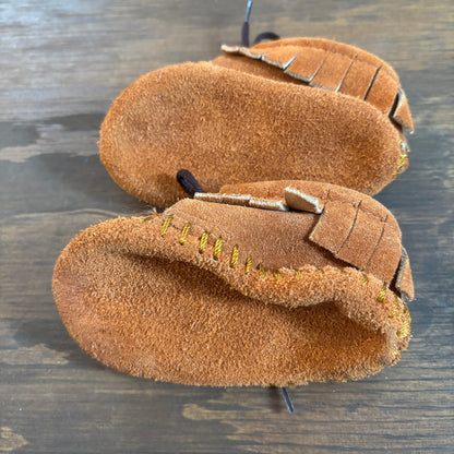 Tan Leather Baby Moccasins